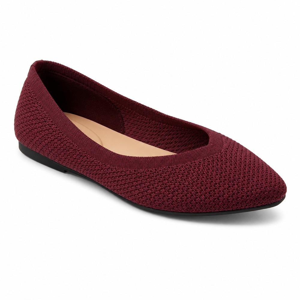 Women's Claire Knit‎ Washable Flats A New Day Burgundy Size 8 New With Tags